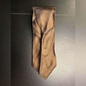 David Donahue Brown Striped Men’s Neck‎ Tie 60” Silk